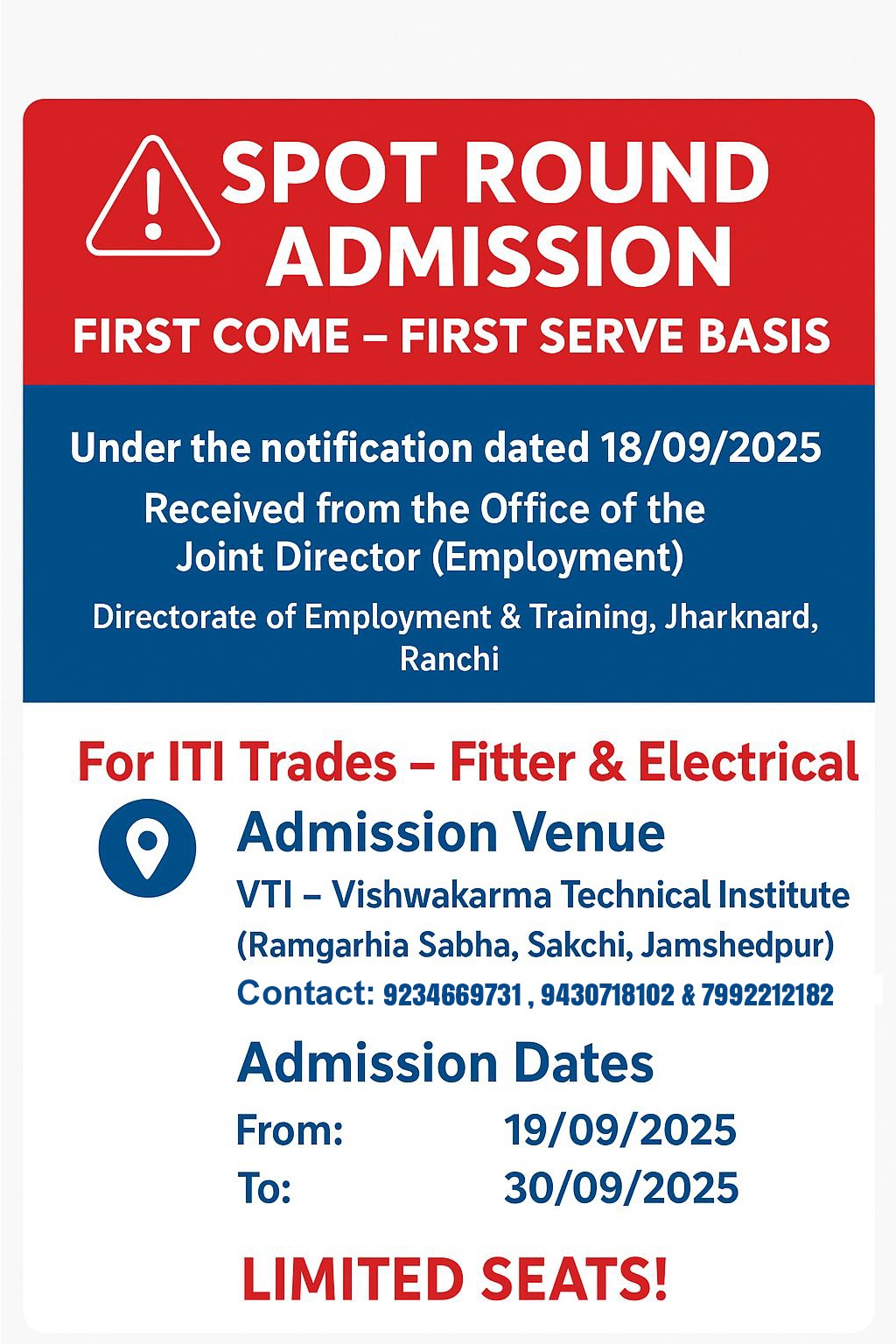 Admission Notice